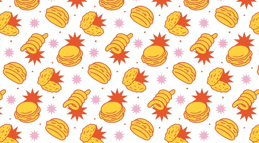 Colorful abstract pattern with geometric shapes and vibrant hues.