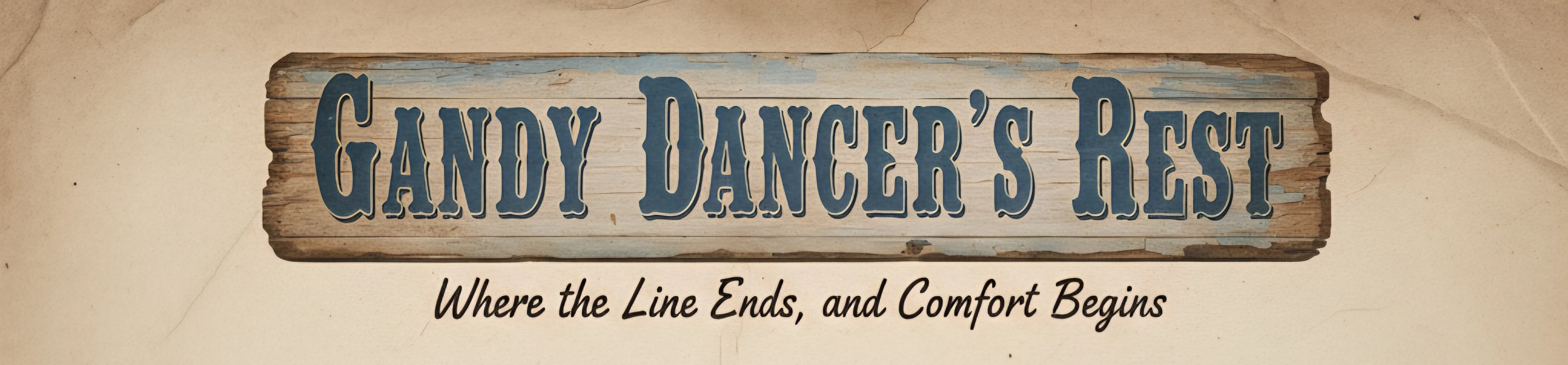Rustic wooden sign for Gandy Dancer's Rest restaurant