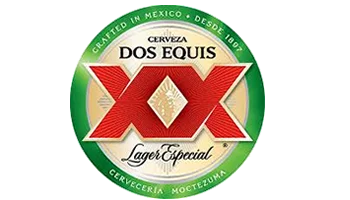 Dos Equis beer label with bold red XX logo