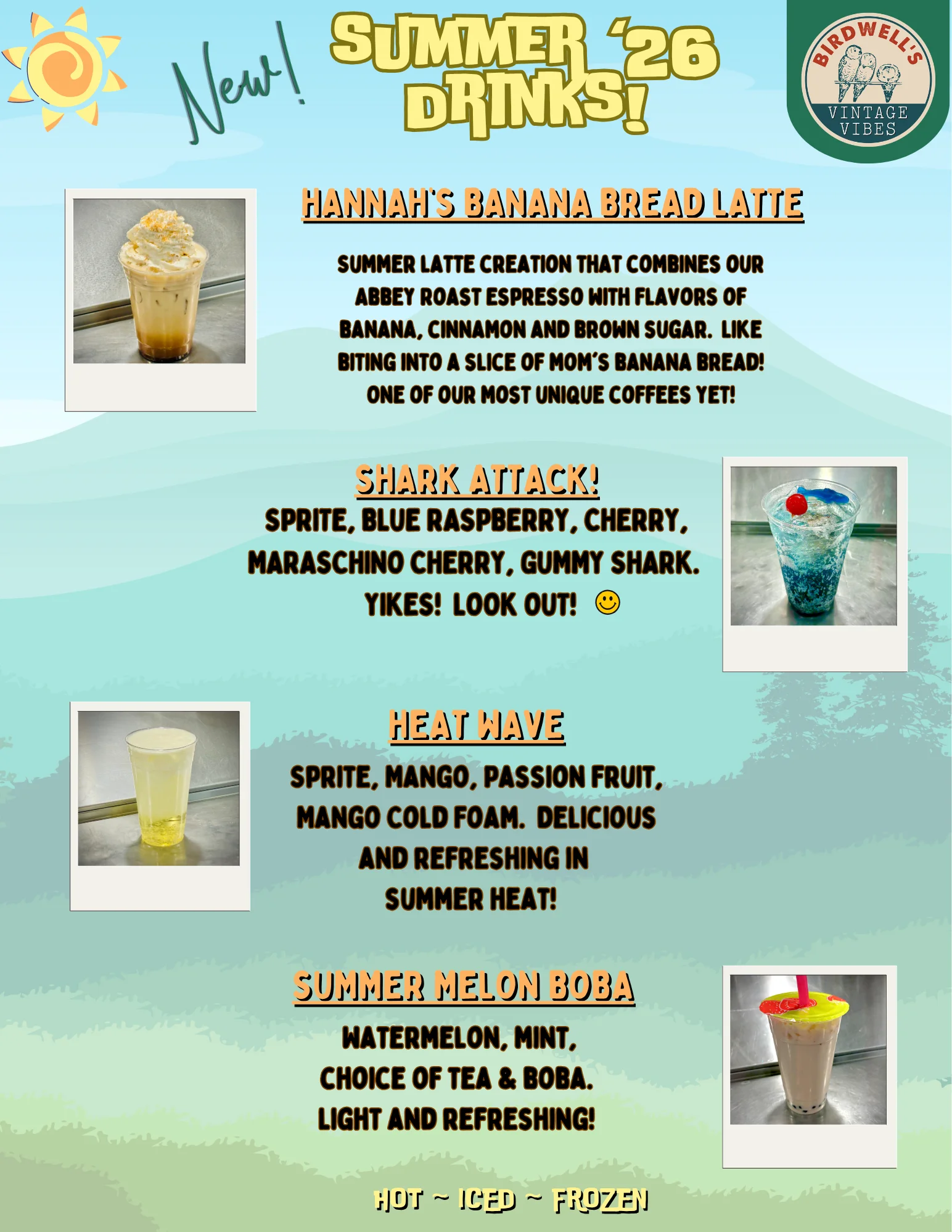 Birdwell's Seasonal Specials