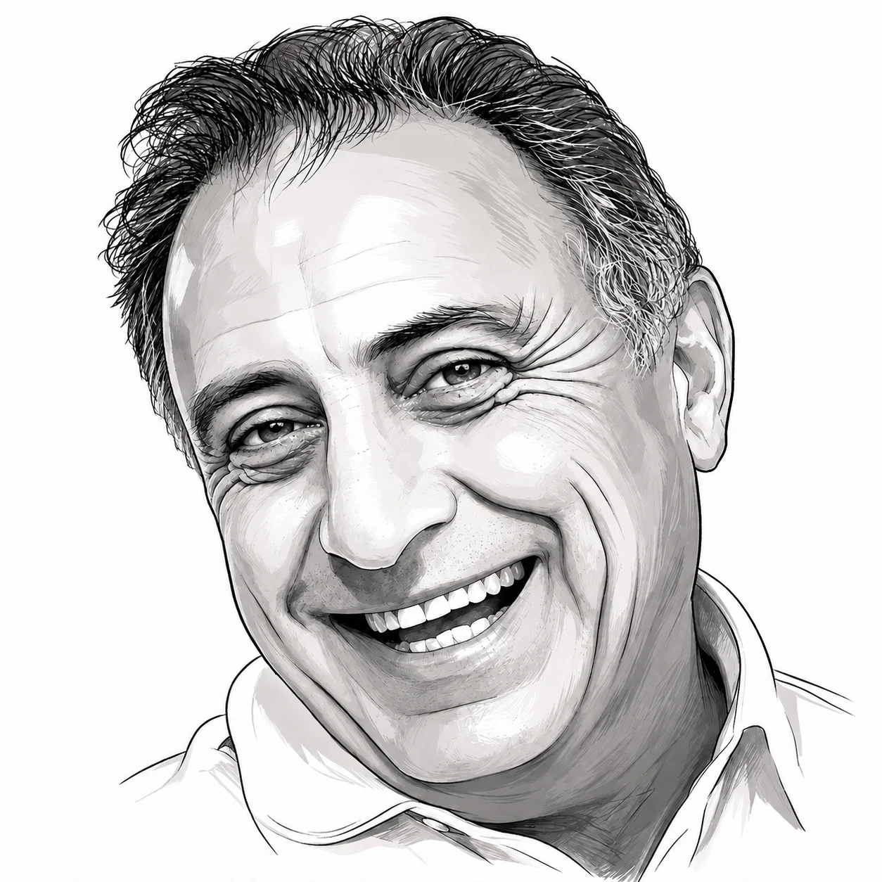 Smiling man with a warm expression and short hair