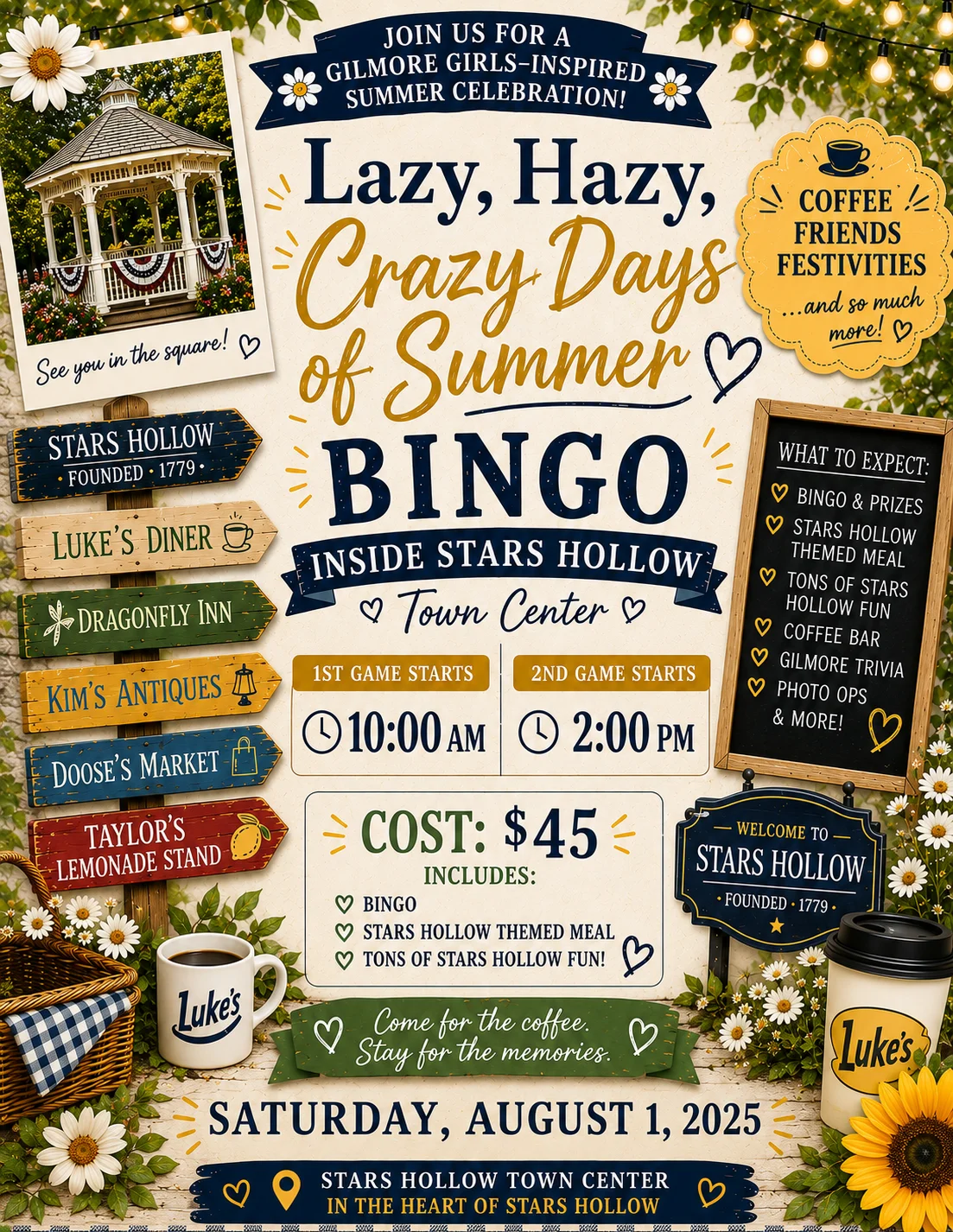 Gilmore Girls Summer Bingo