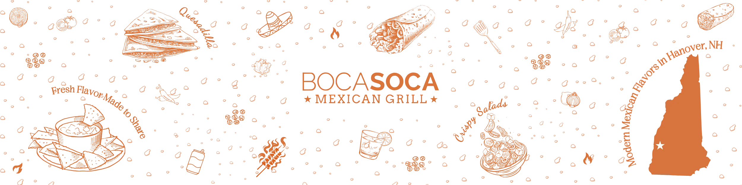 Colorful illustration of Mexican cuisine and culture