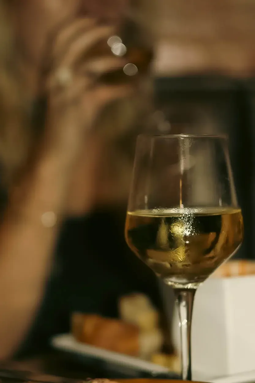 Happy hour drinks and appetizers on a table at a restaurant