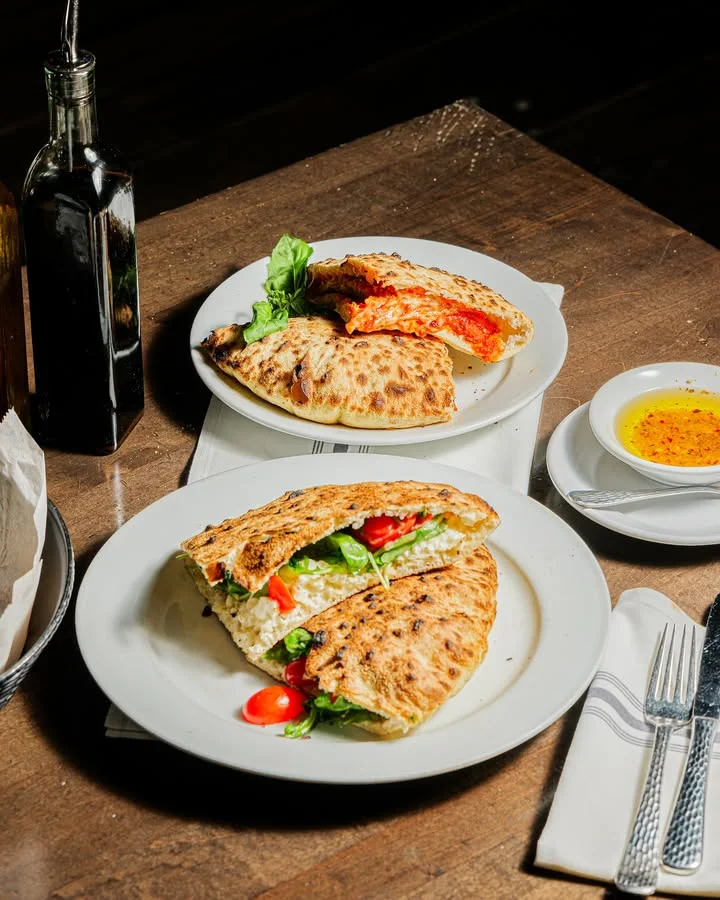 Italian calzone filled with fresh vegetables