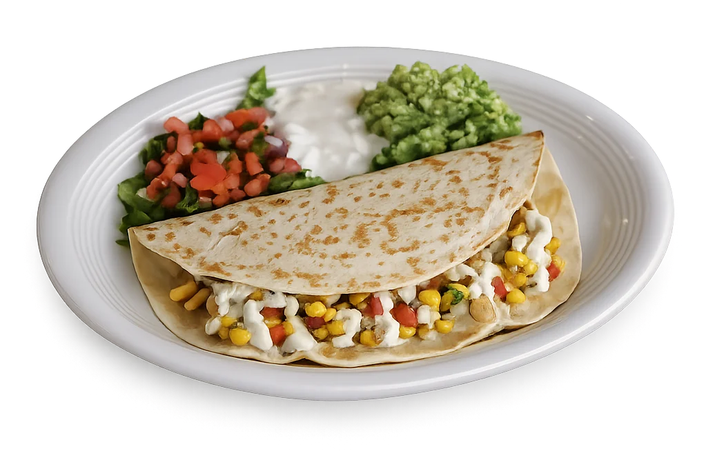 Delicious chicken fajita wrap with fresh vegetables