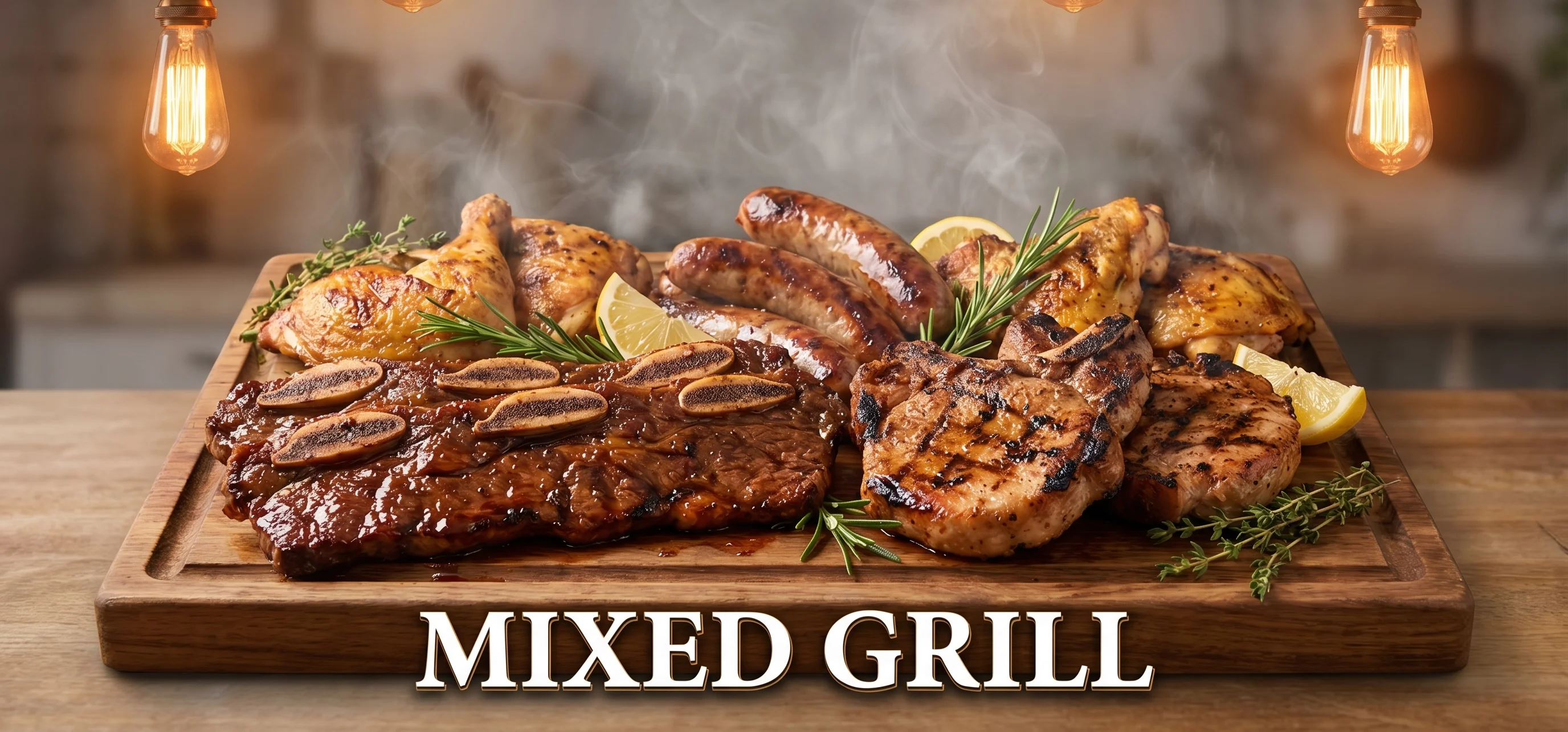 Mixed grill platter featuring assorted meats