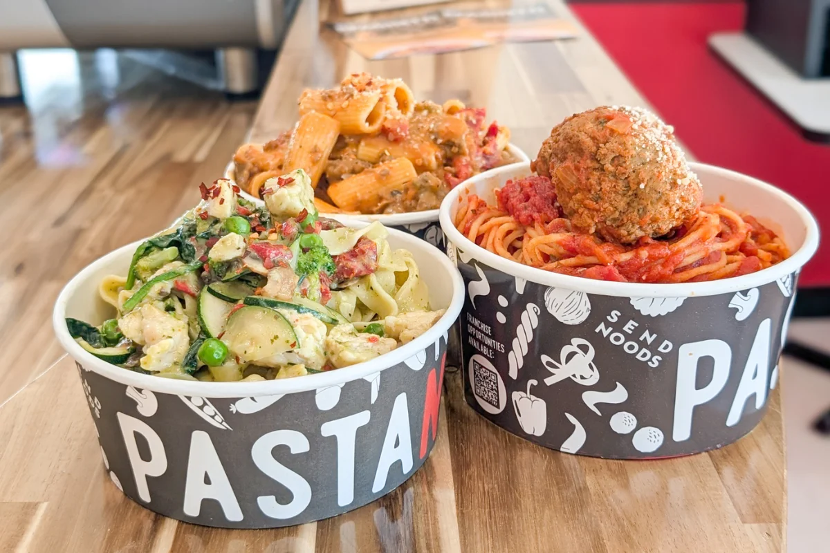 Italian pasta dishes featuring fettuccine and zucchini noodles