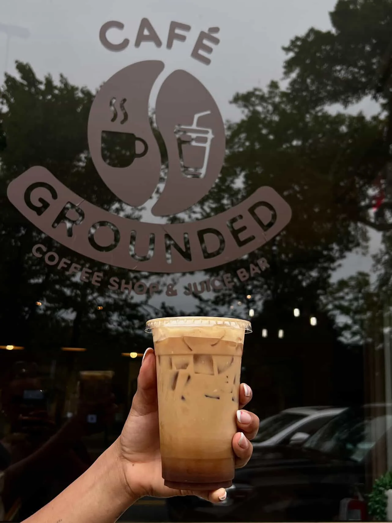 Iced coffee drink from Café Grounded
