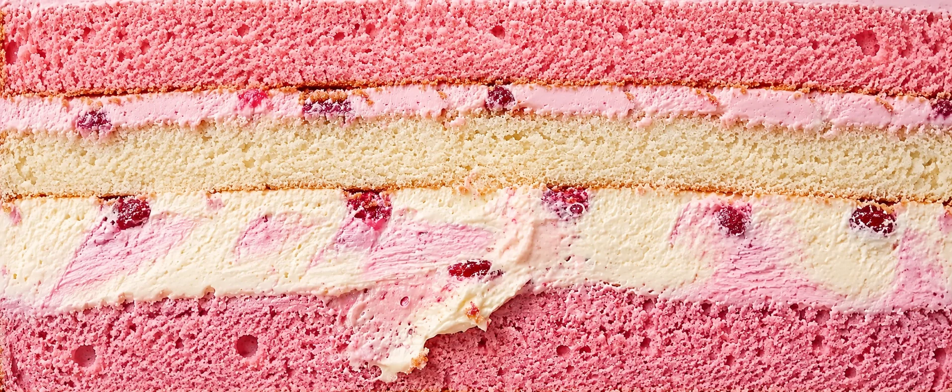Layered Neapolitan ice cream dessert
