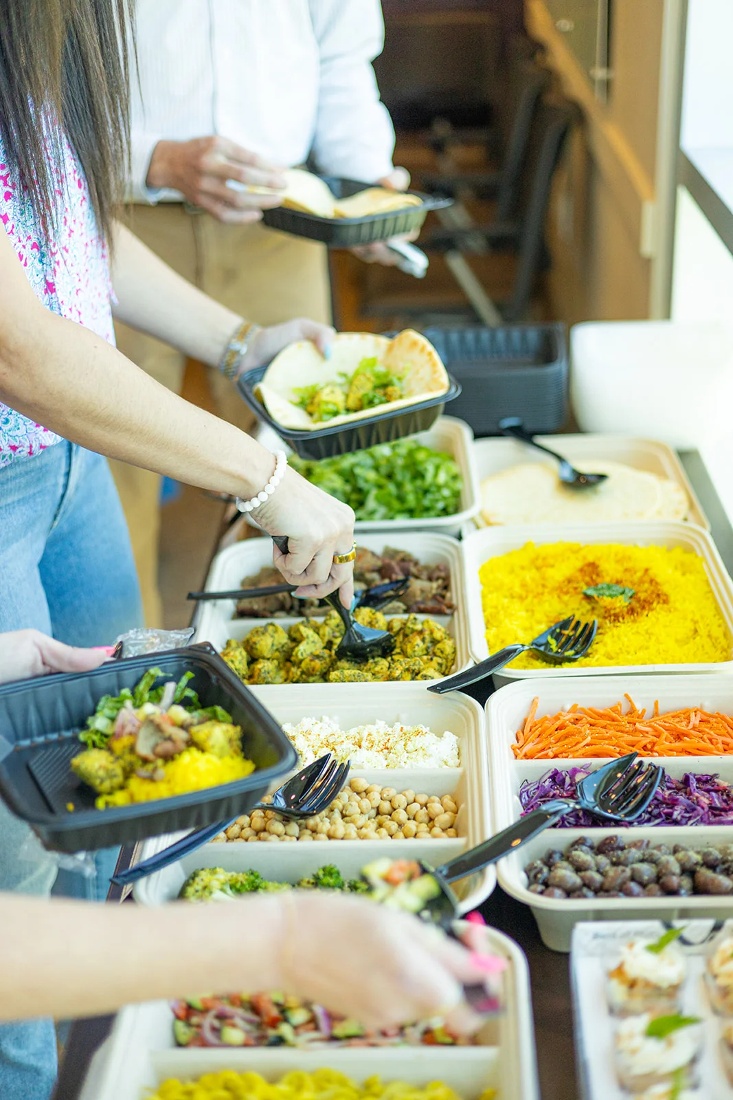 Greek food catering trays from Santorini's Greek Grill serving Farmington and Davis County
