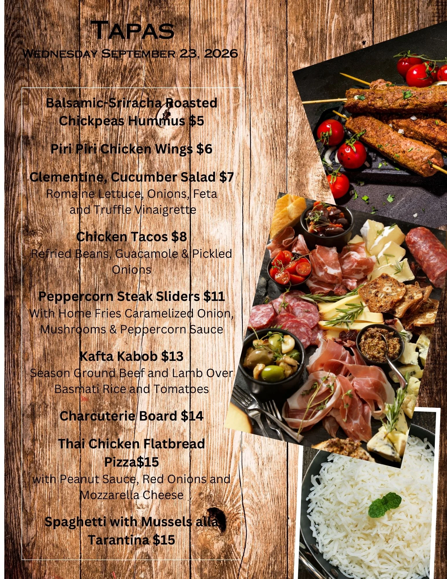 Assorted tapas platter featuring charcuterie and gourmet small plates