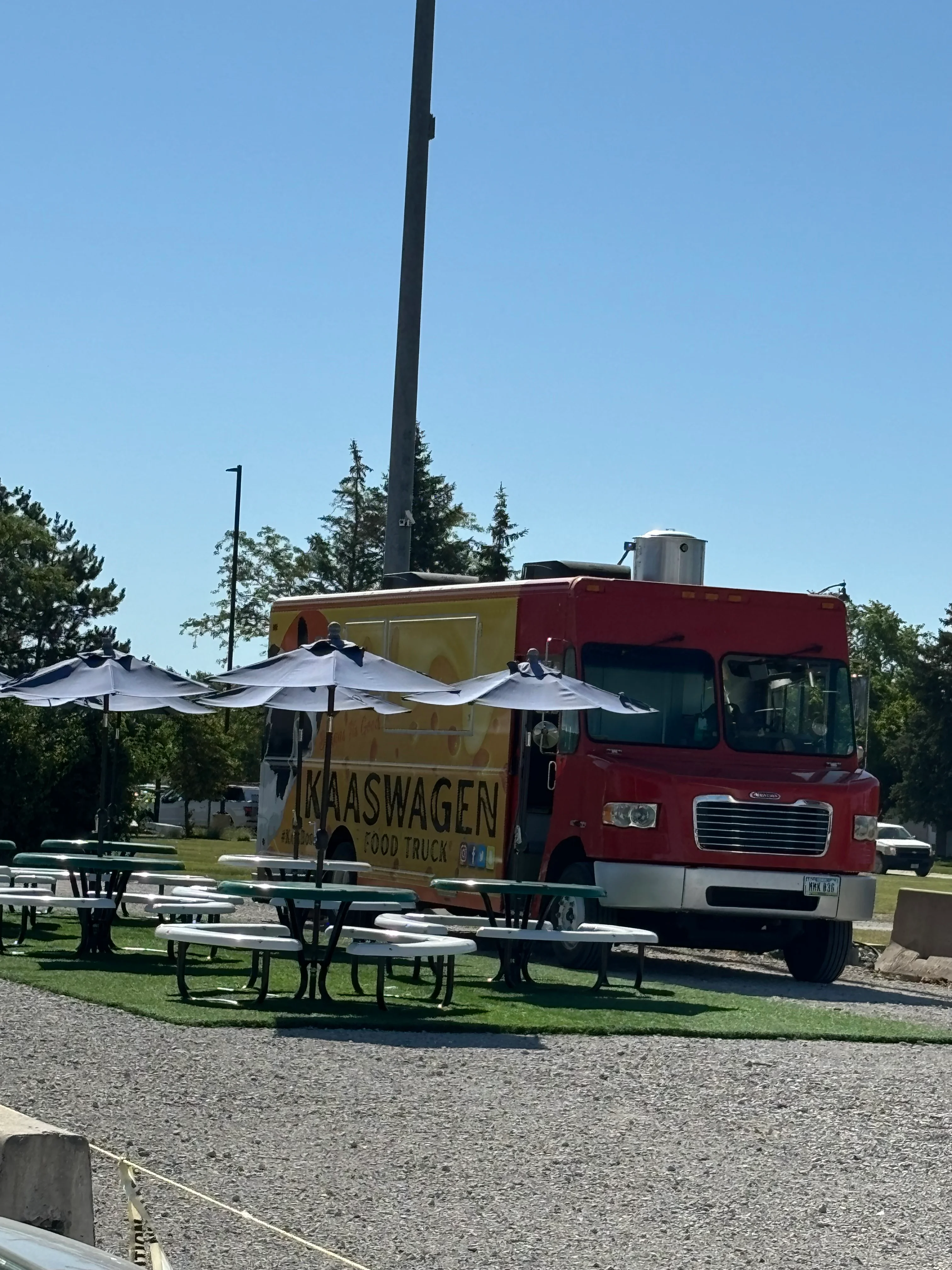 Food truck serving delicious street food in a vibrant outdoor setting
