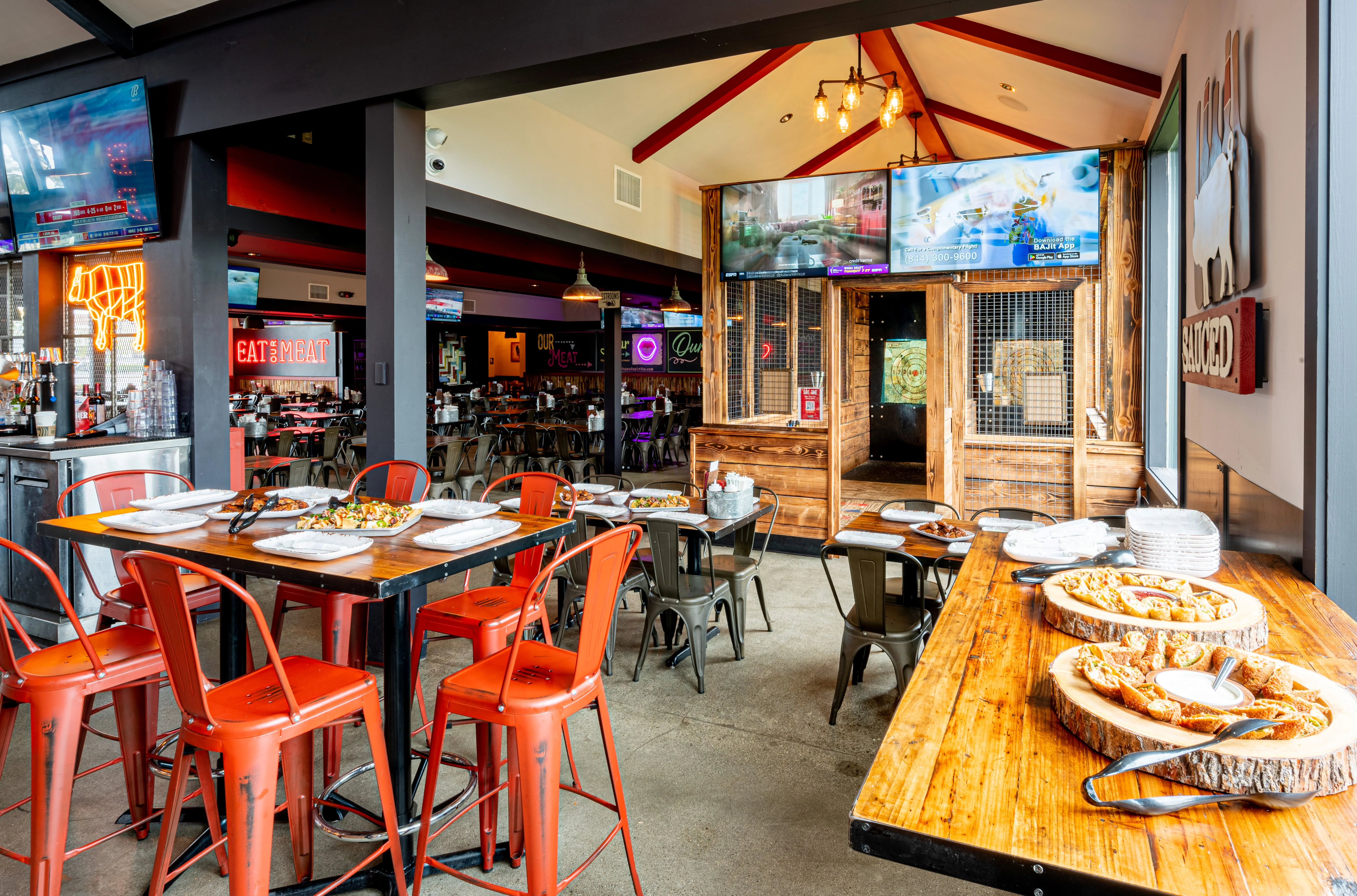 Restaurant with catering set up