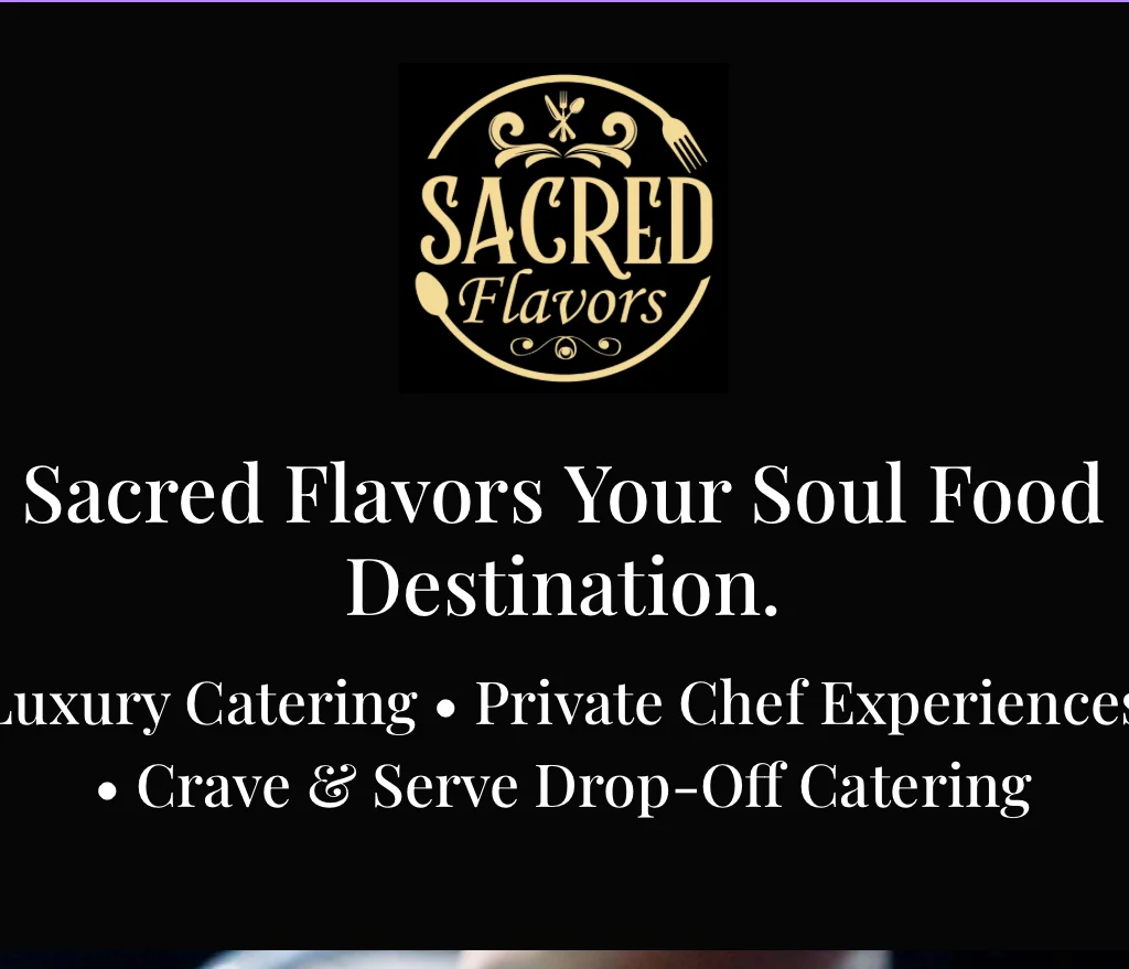 Elegant logo for Sacred Flavors, a soul food catering service