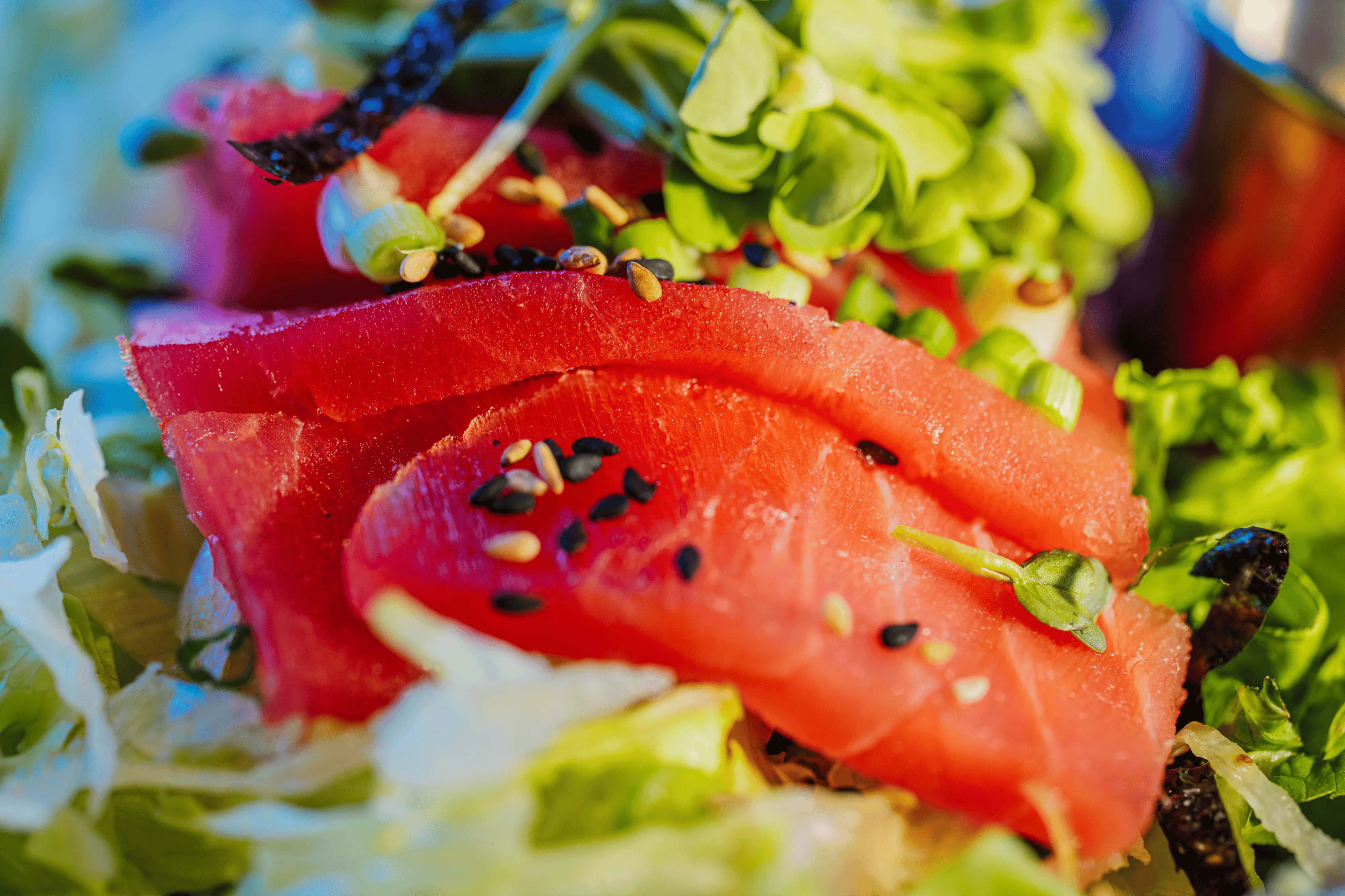 Sashimi platter featuring fresh tuna slices