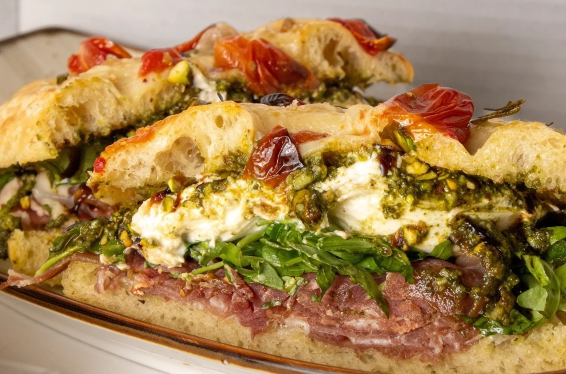 A delicious, full sandwich