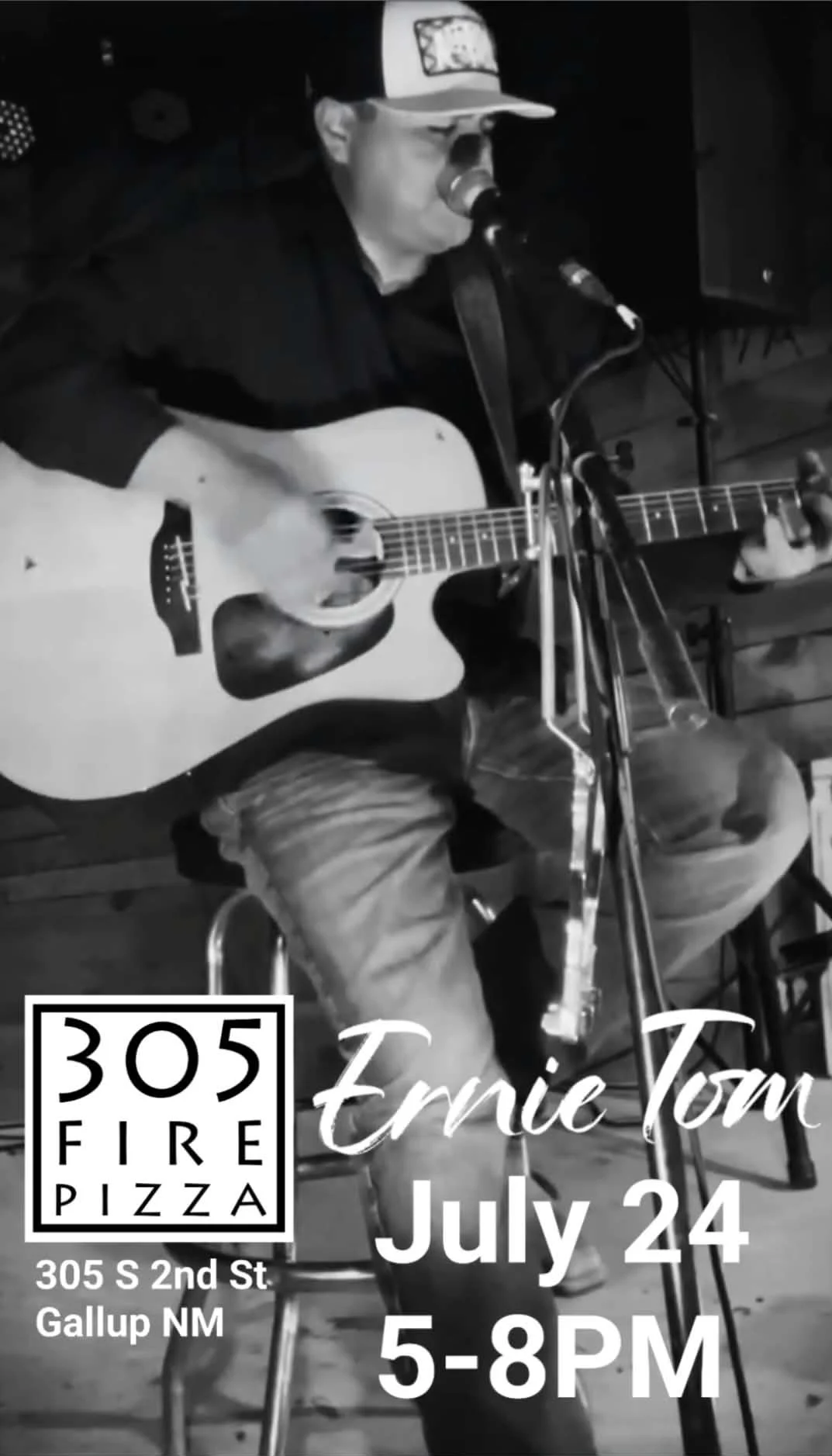 Promotional poster for Song and Slice event at 305 Fire Pizza