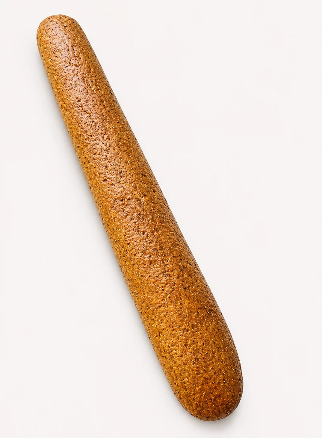 A delicious rye bagel with a golden crust and soft interior.