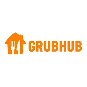 Grubhub logo featuring a house and fork design