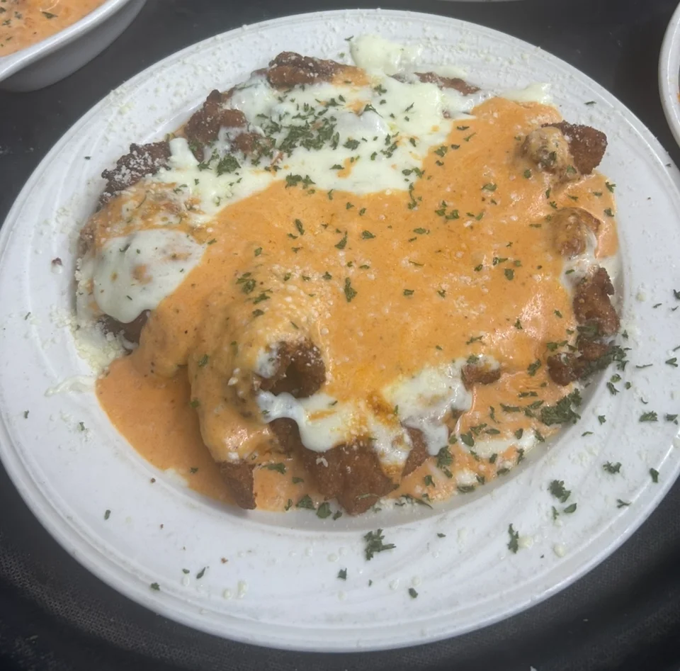 A plate of eggs and cheese