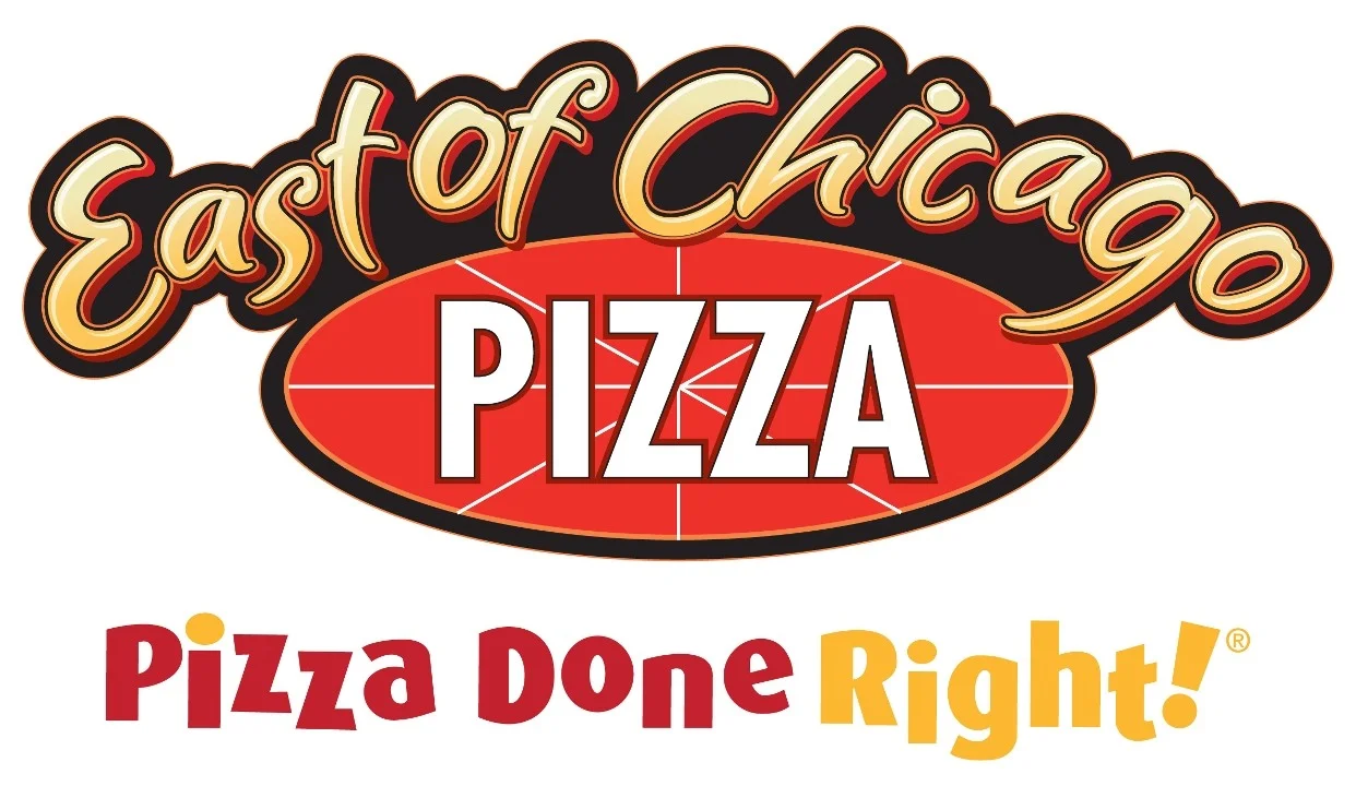East of Chicago Pizza logo with tagline