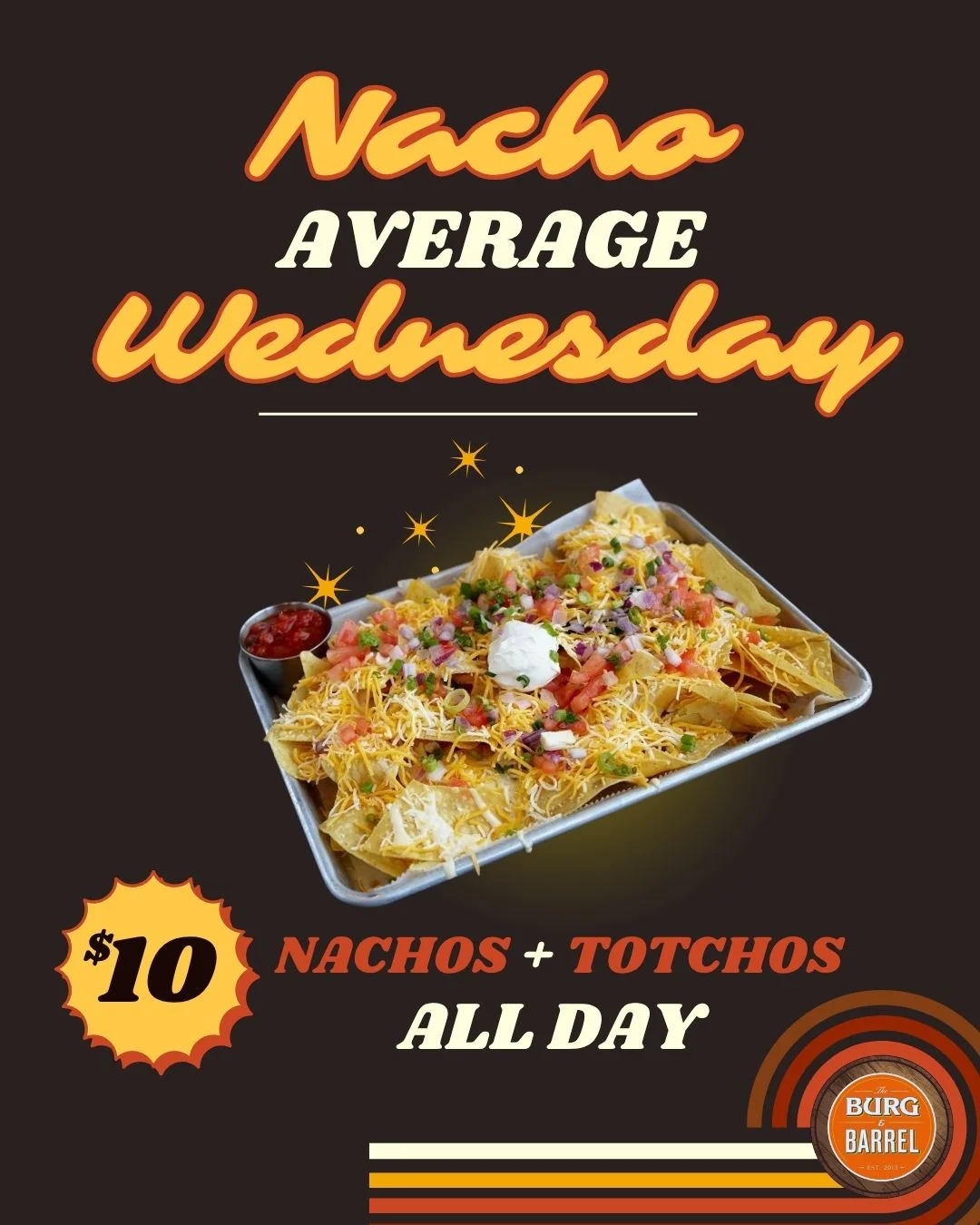 Loaded nachos platter for Nacho Average Wednesday