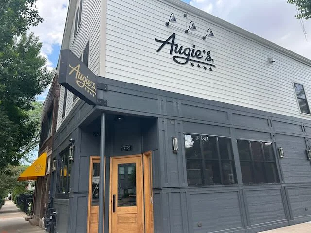 Exterior view of Augie's restaurant with modern design