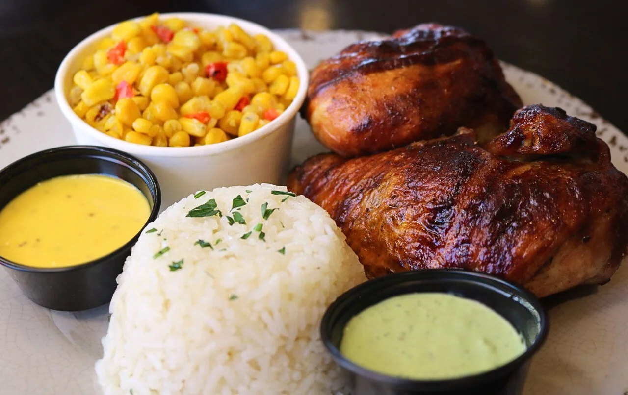 Half chicken with two sides