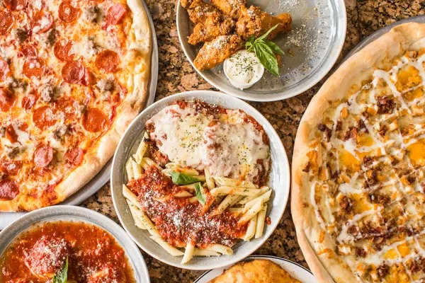 An assortment of Italian food on a table