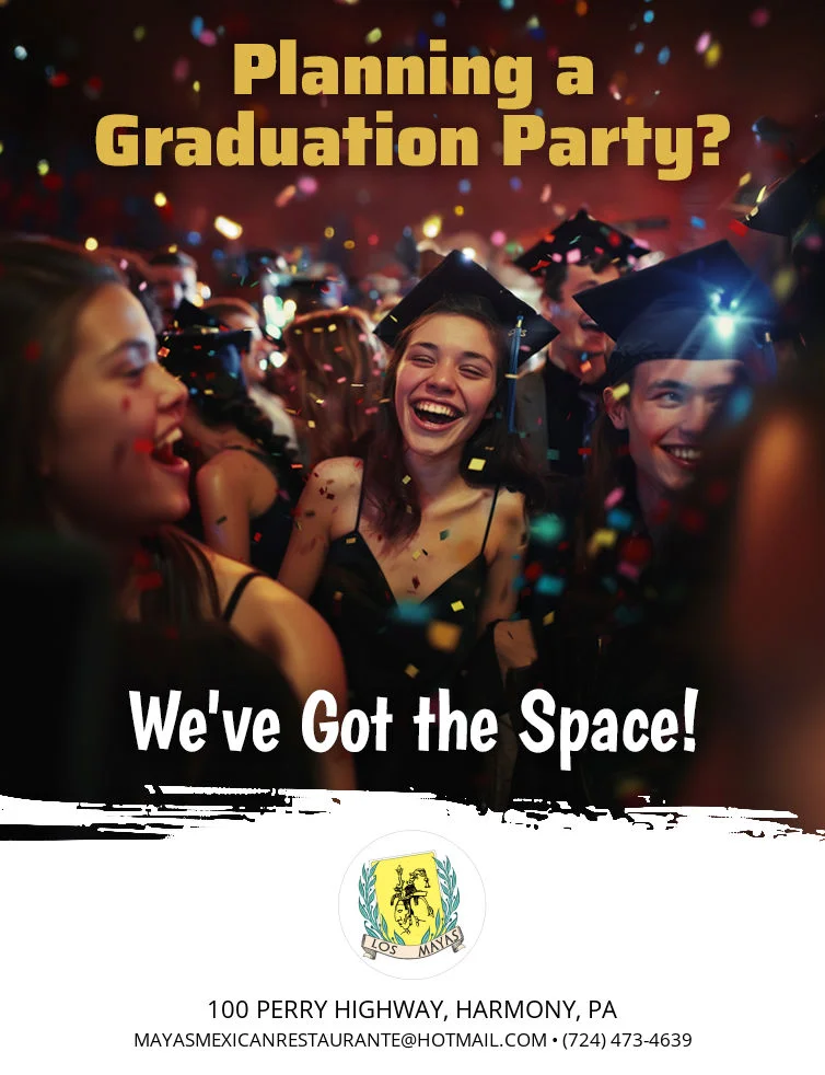 Graduation party celebration at a restaurant with joyful graduates