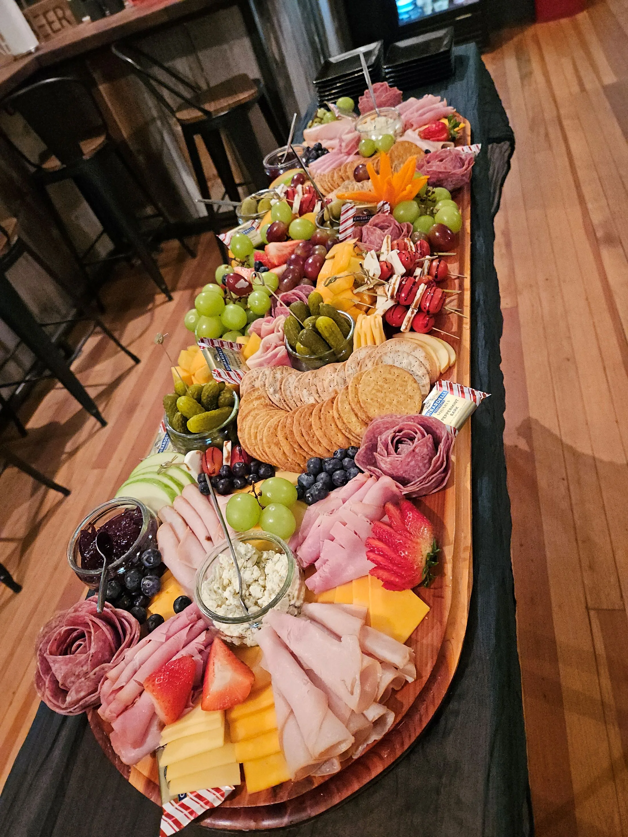 Artisan charcuterie board with assorted meats and cheeses