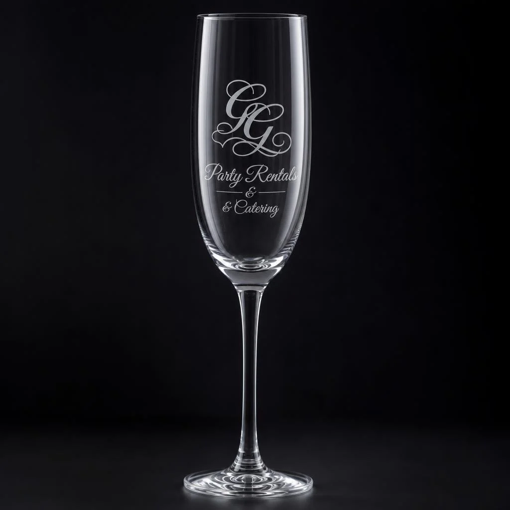 Elegant champagne flute for party rentals and catering services