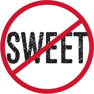 No sweet foods symbol with a red prohibition sign