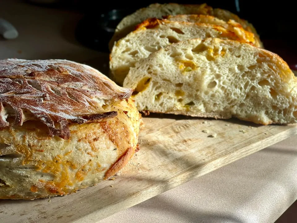 Artisan sourdough bread loaf with a crispy crust