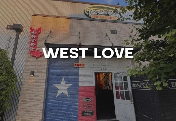 Exterior of Texadelphia Bar & Grill with Texas flag design