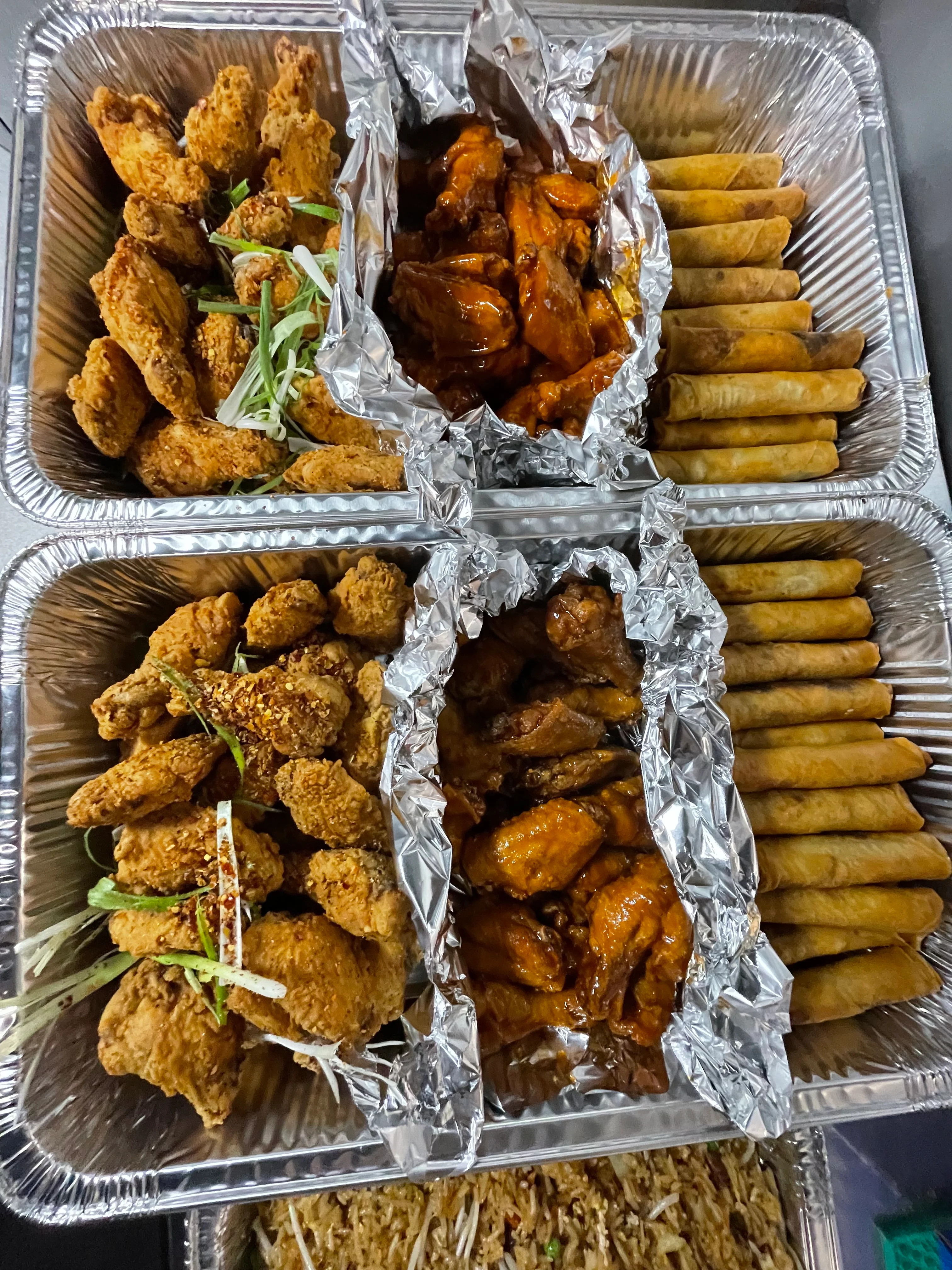 An array of homecooked food for a catering event
