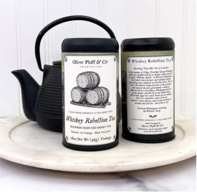 Whiskey Rebellion Tea by Oliver Pluff & Co in decorative tins