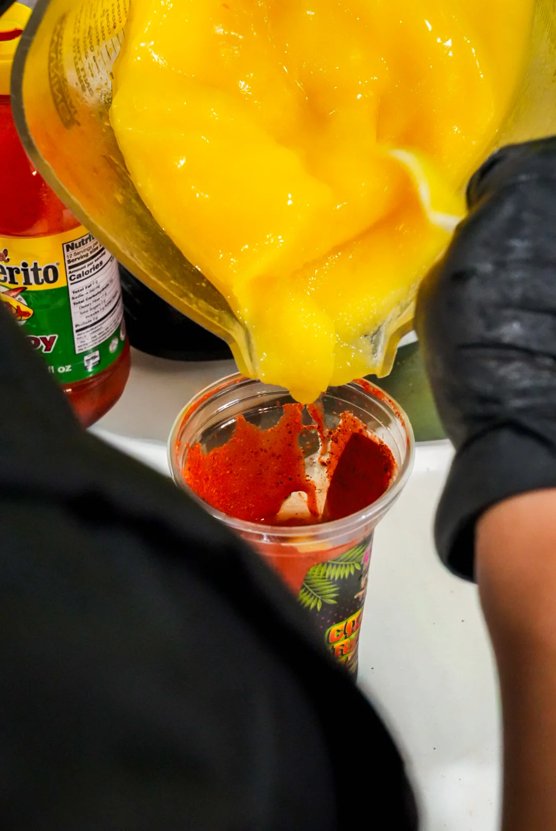 Refreshing mango chamoy drink preparation