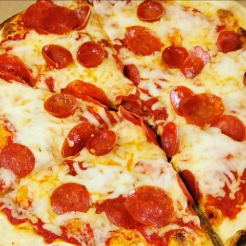 Classic pepperoni pizza with melted cheese