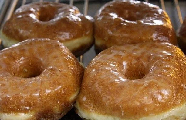 Glazed donuts fresh from the oven