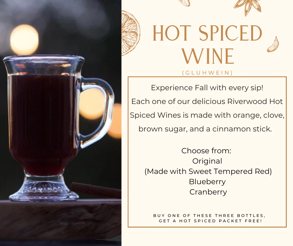 Glühwein hot spiced wine in a glass mug with promotional typography