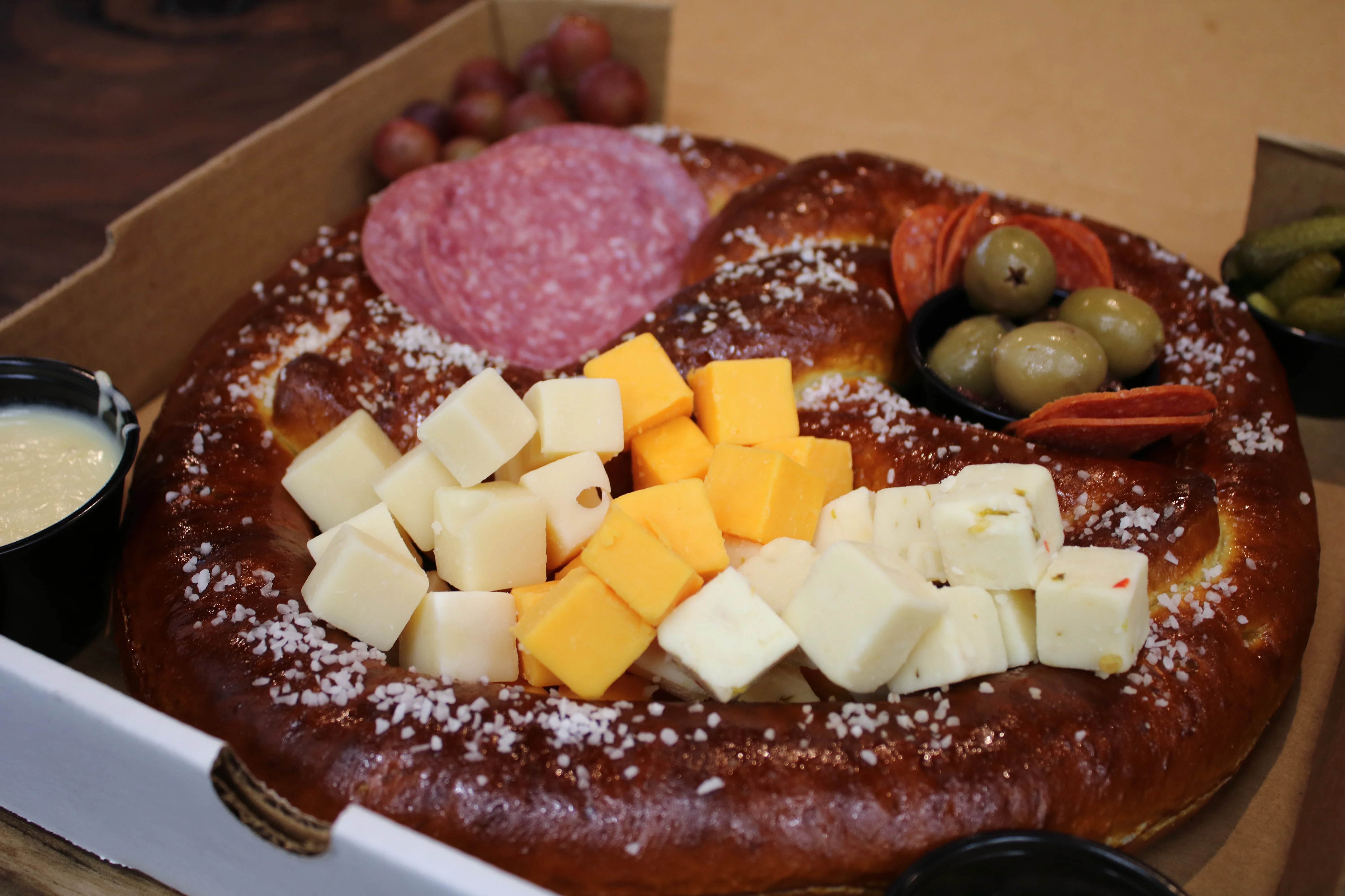 Chilly Hollow Brewing Co.'s famous charcuterie pretzel board