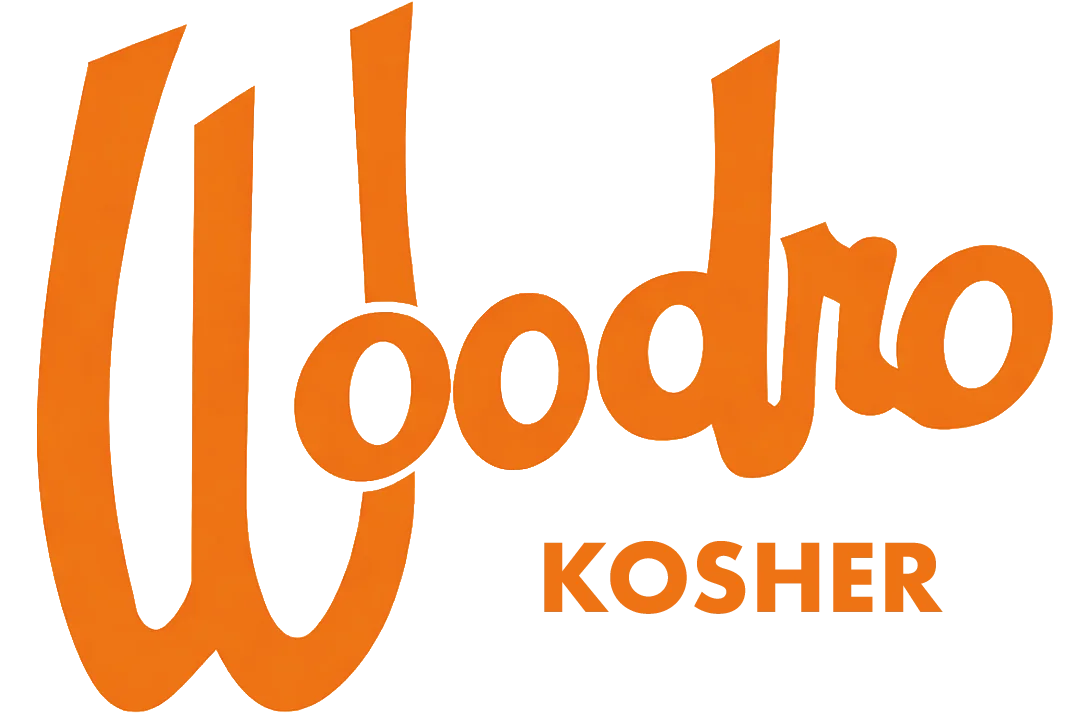 Woodro Kosher restaurant logo in vibrant orange