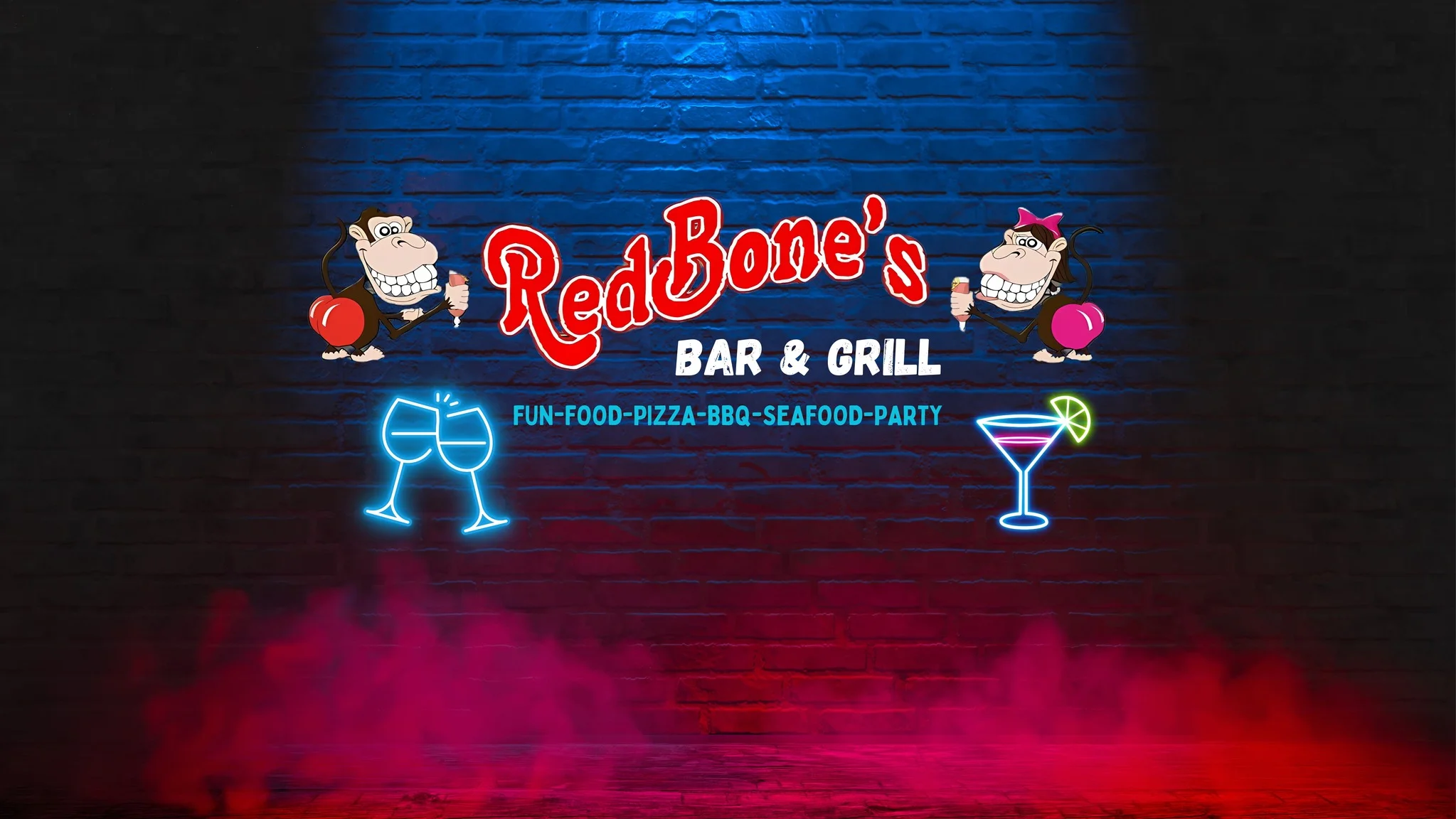 Redbones logo featuring a stylized design with vibrant colors.