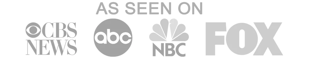 Logos of major news networks featuring restaurant endorsements