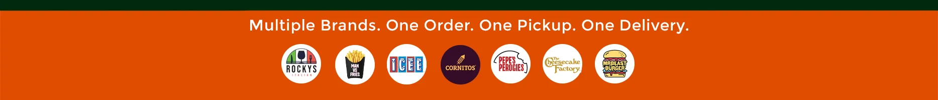 Logos of various food brands for delivery service