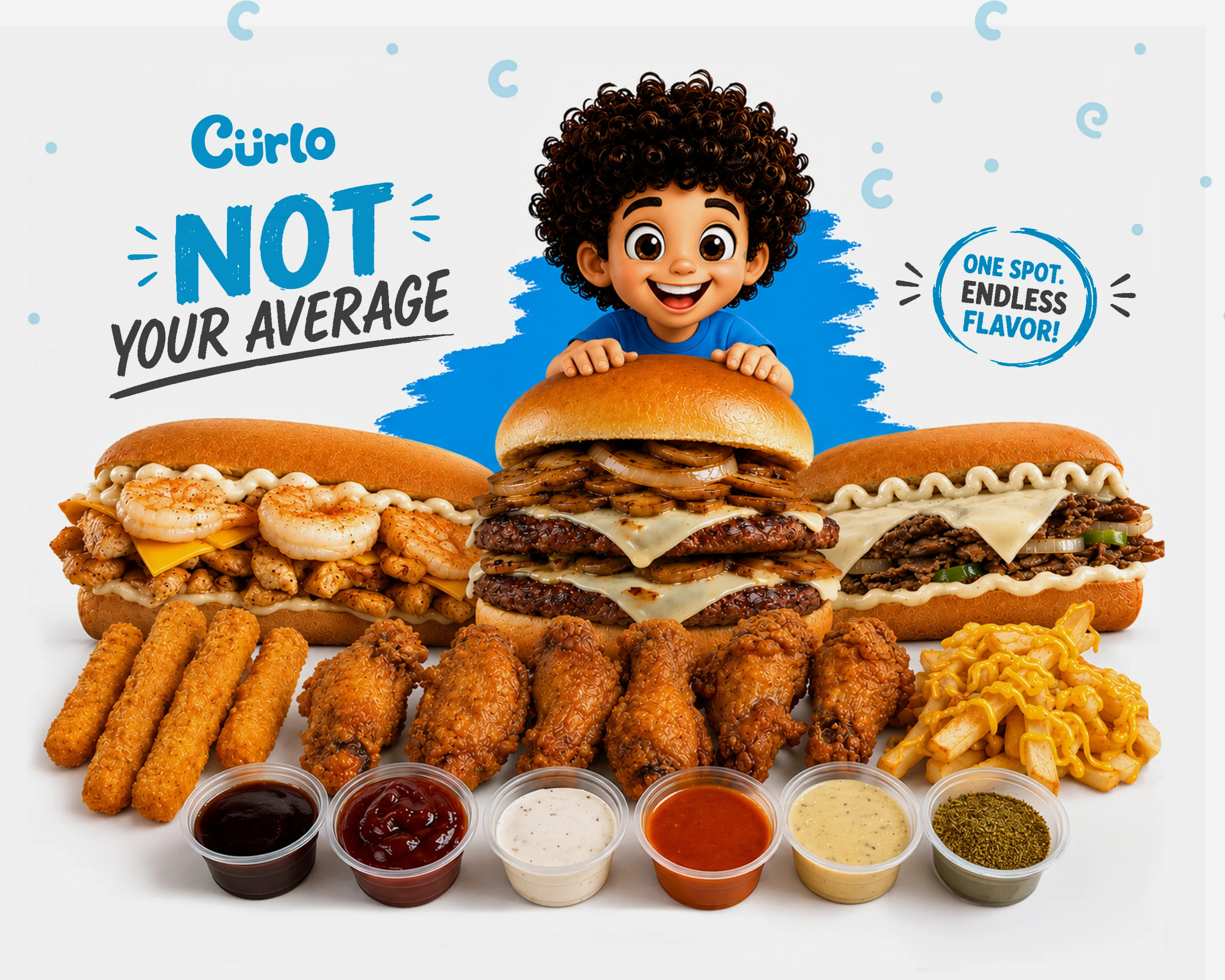 Gourmet sandwiches and wings from a vibrant restaurant