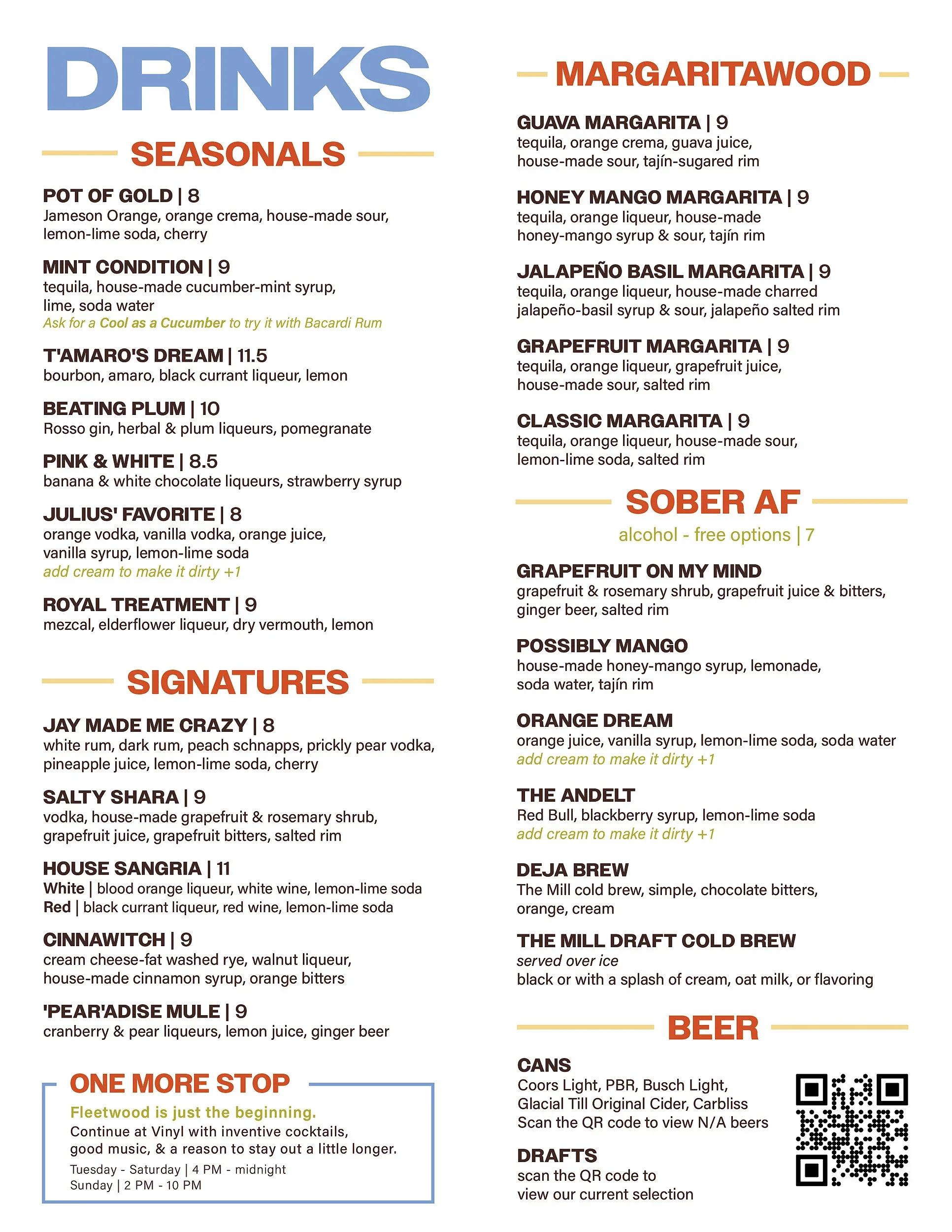 Cocktail Menu