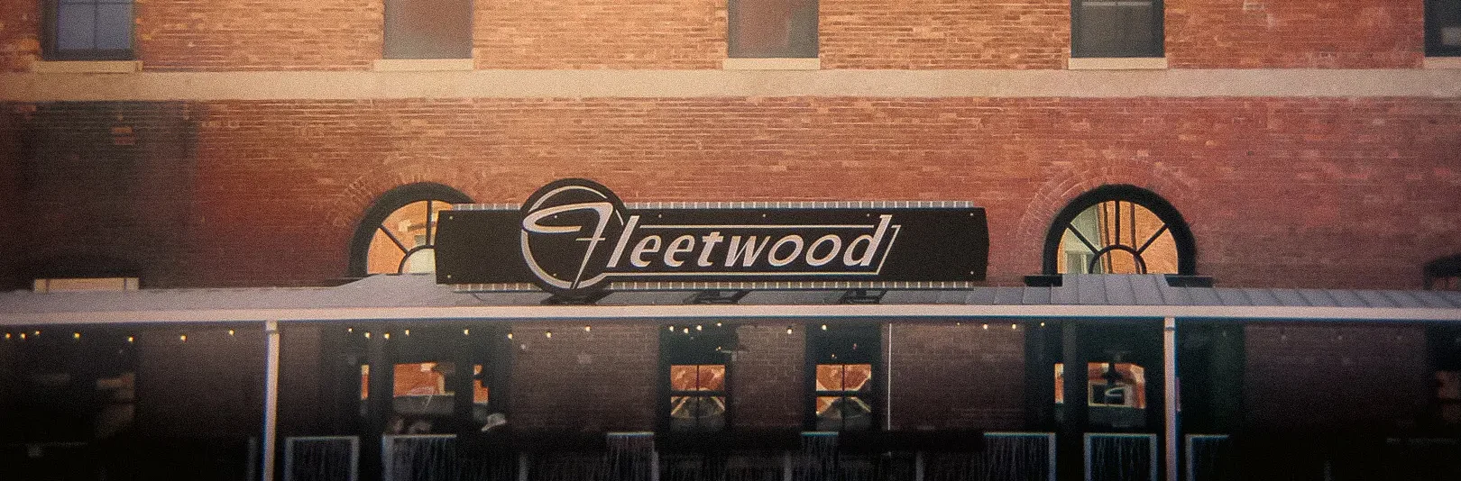 Exterior patio sign at Fleetwood